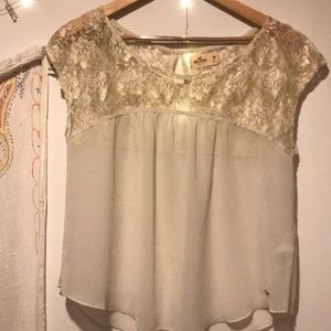 Hollister blouse gold/white